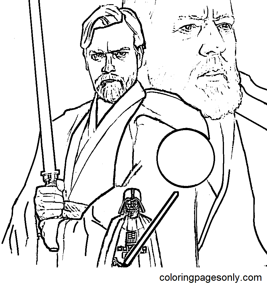 Coloring Pages Obi Wan Kenobi Jedi Drawing Wars Star Luke Color | The ...