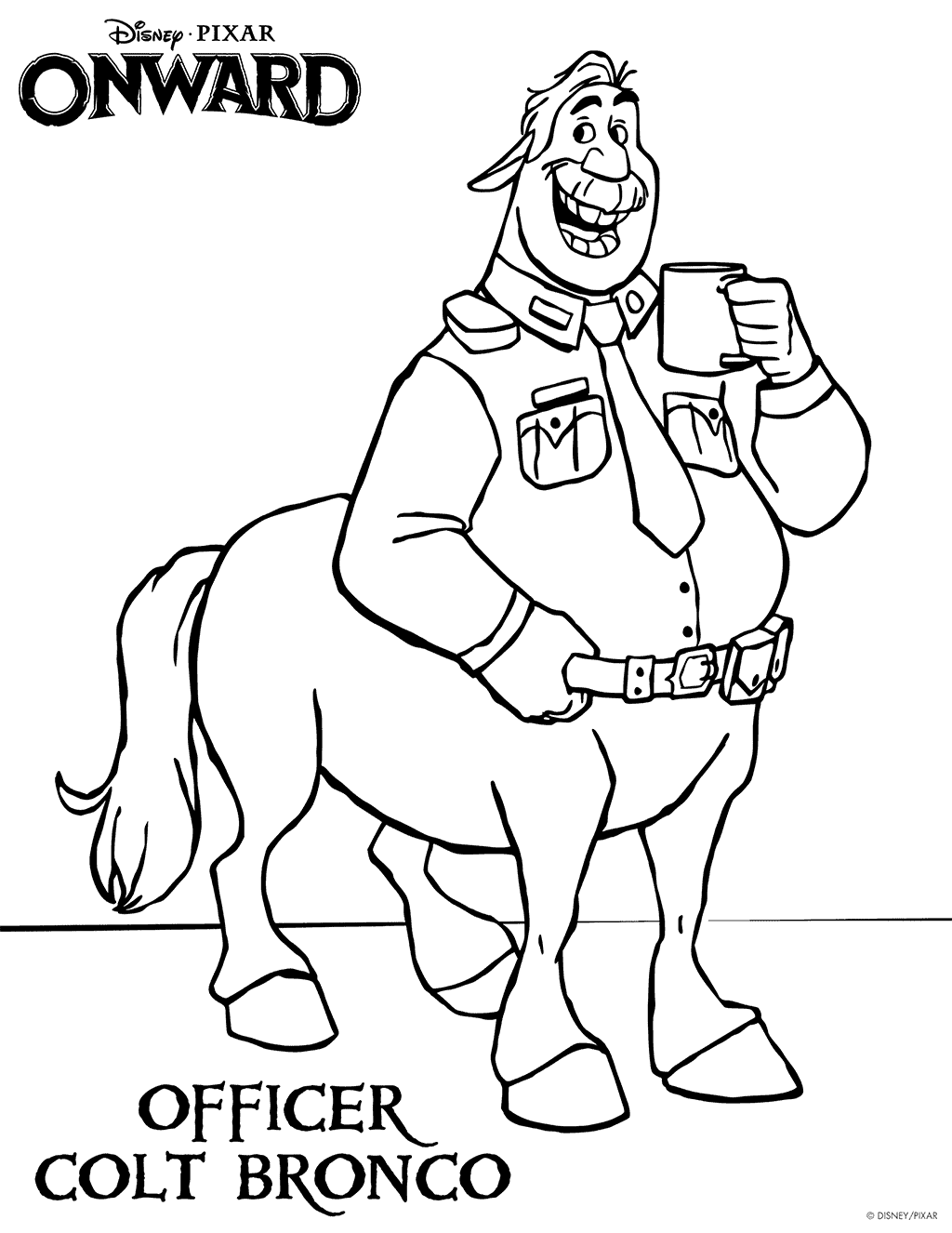 Officer Colt Bronco Coloring Page