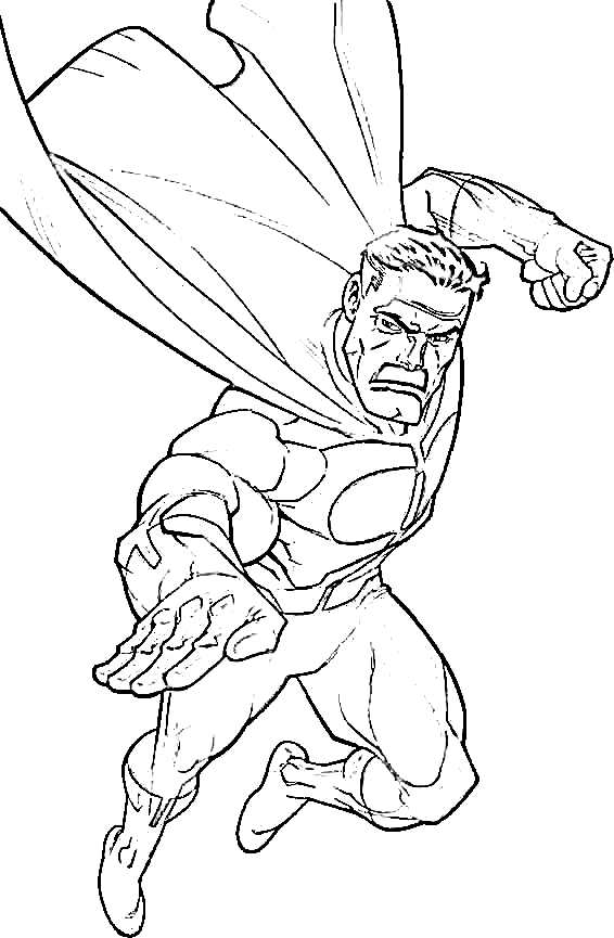 Omni-man Flying Coloring Page