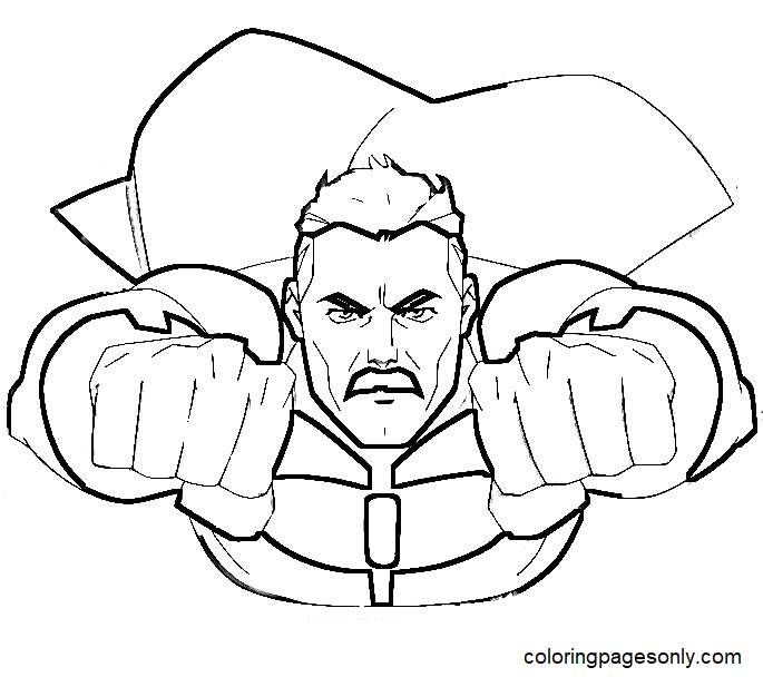 Omni-man in Invincible Coloring Pages