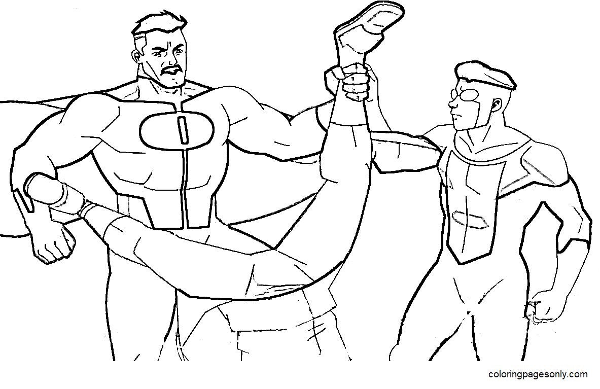 Omni-man teaches Invincible Coloring Pages