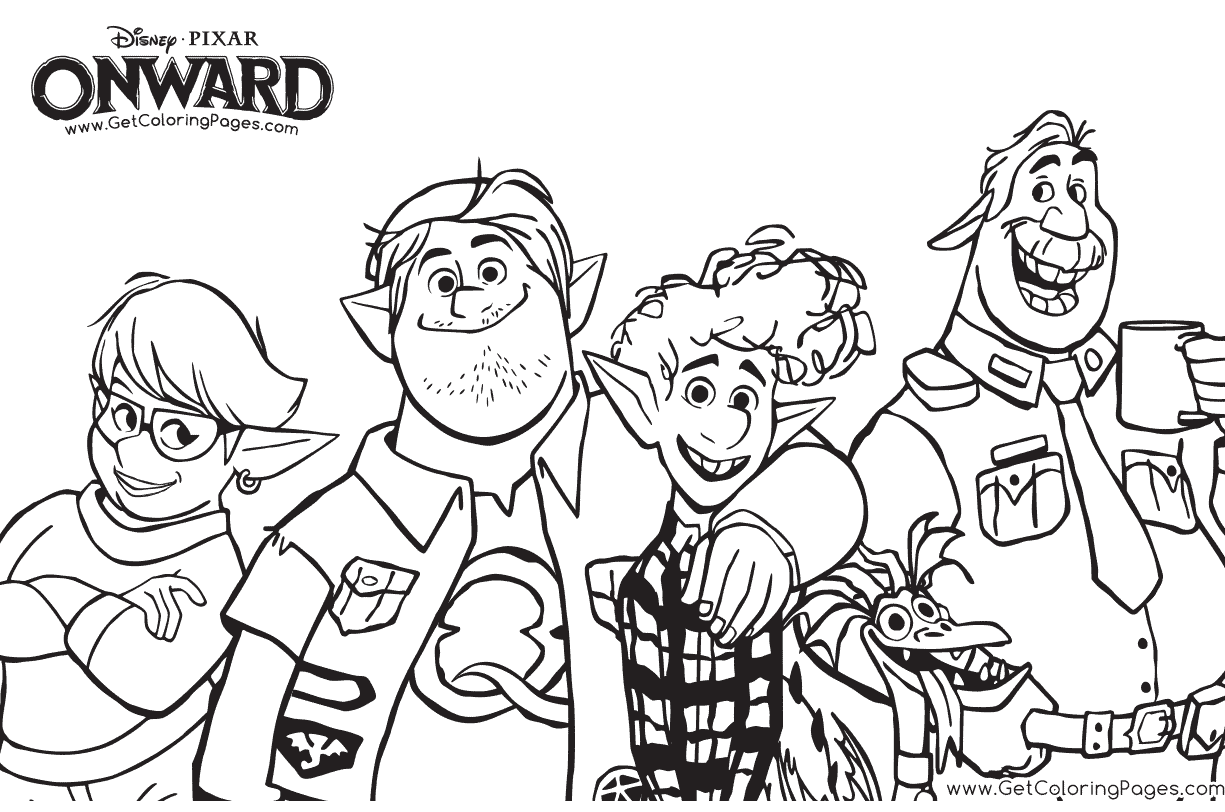 Onward Characters Coloring Page