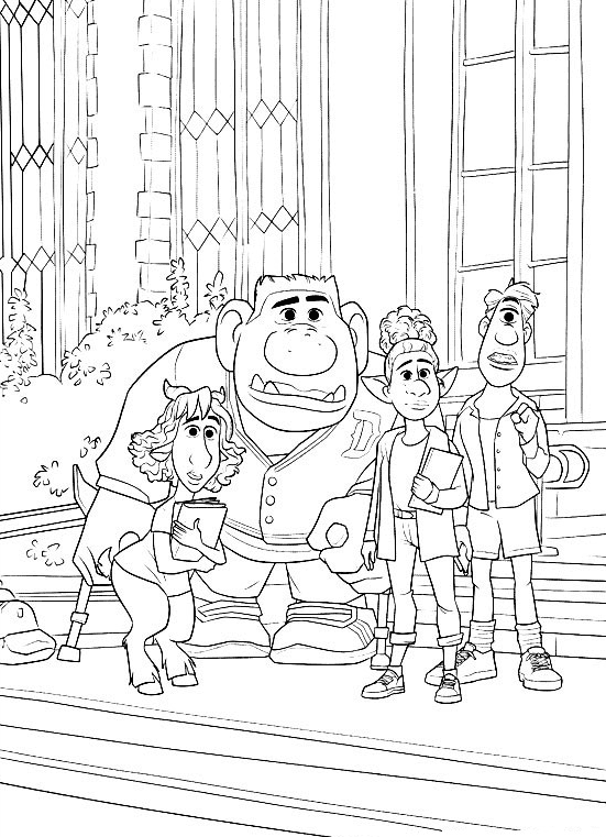 Onward Friends Coloring Page
