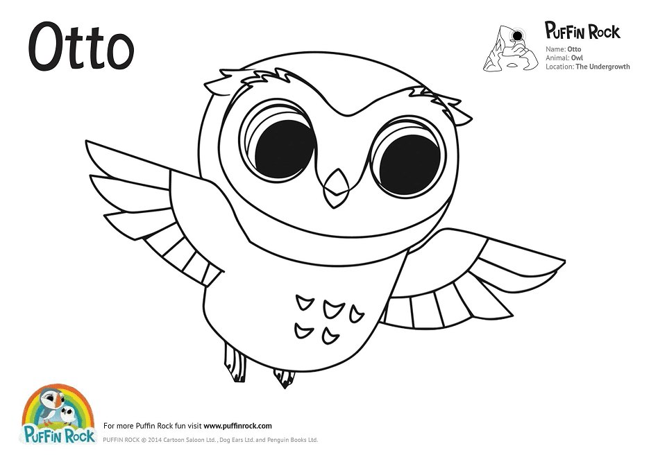 Otto – Puffin Rock Coloring Page