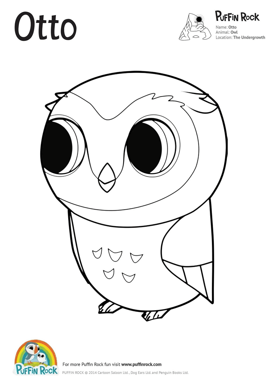 Otto from Puffin Rock Coloring Pages