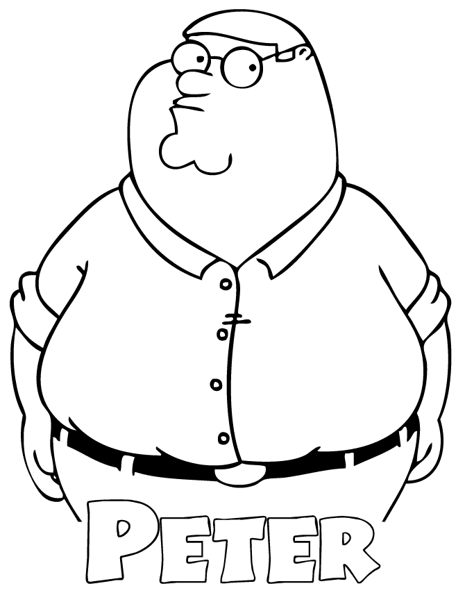 Peter Griffin From Family Guy Coloring Pages