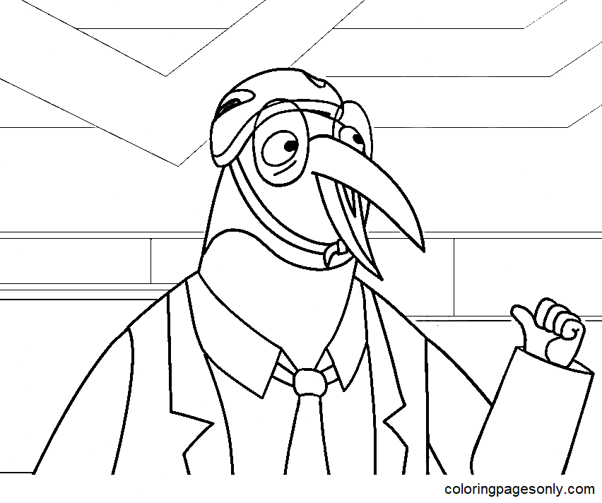 Pinky Penguin from BoJack Horseman Coloring Page