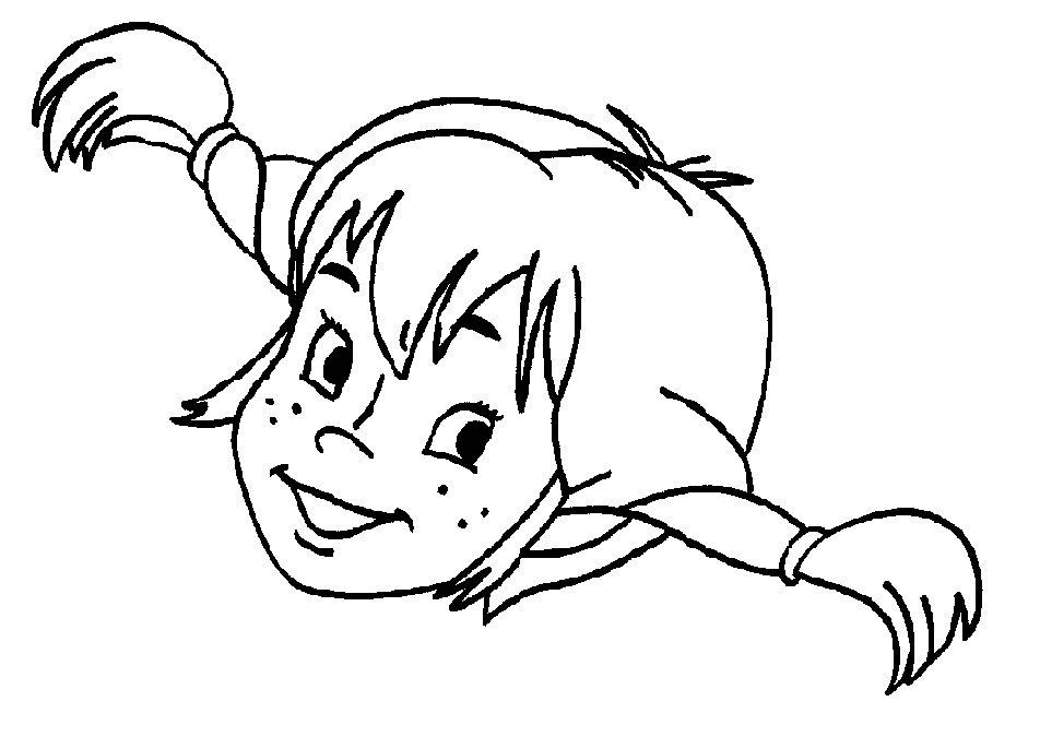 Pippi Face Coloring Page