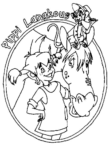 Pippi Longstocking Printable Coloring Page