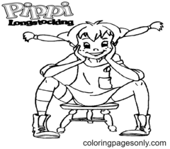 Desenhos para Colorir Pippi Meia Longa