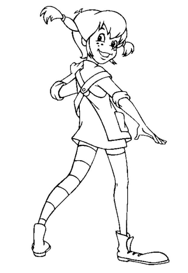 Pippi Longstocking dance Coloring Page