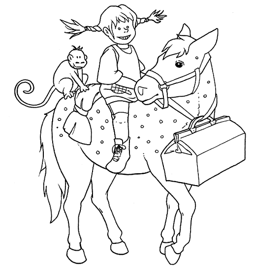 Pippi, mono y caballo de Pippi Calzaslargas