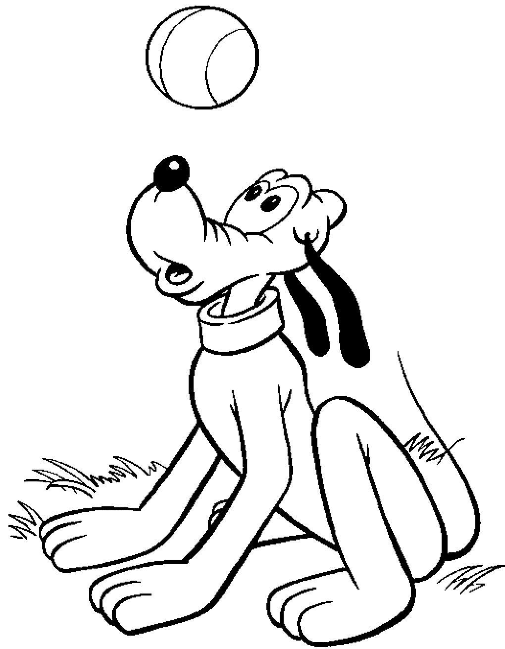 Pluto Plaing Ball Coloring Page