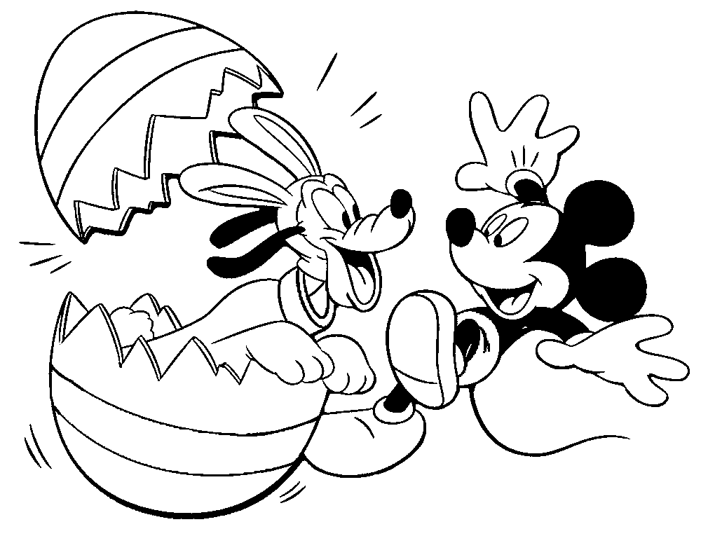 Pluto and Mickey Coloring Page