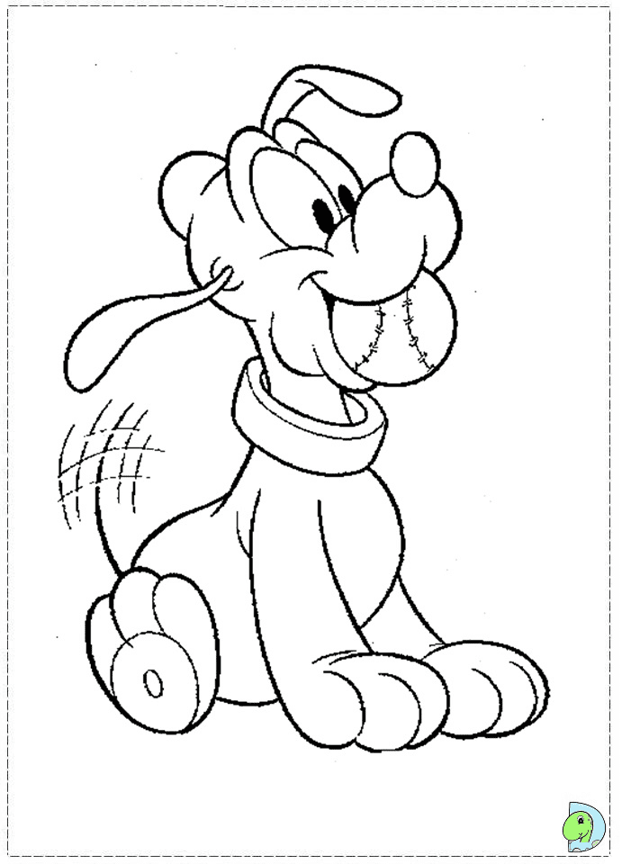 Pluto with Ball Coloring Page