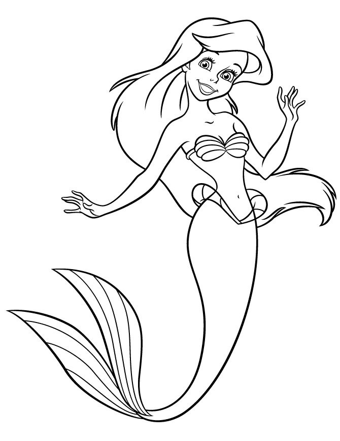 Princess Mermaid Coloring Page