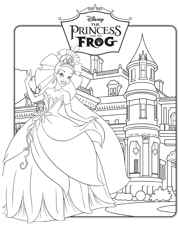 Princess Tiana Diney Coloring Pages