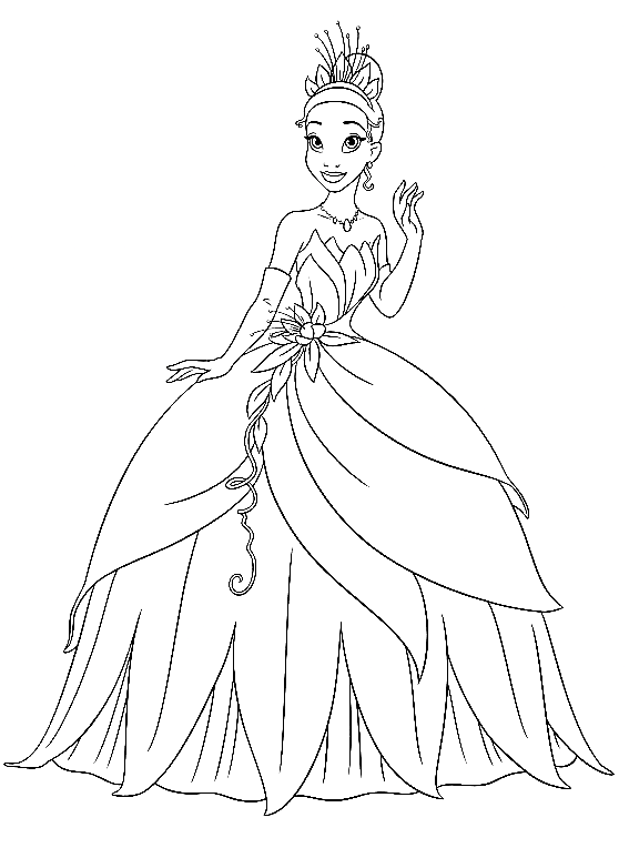 Princess Tiana Coloring Page