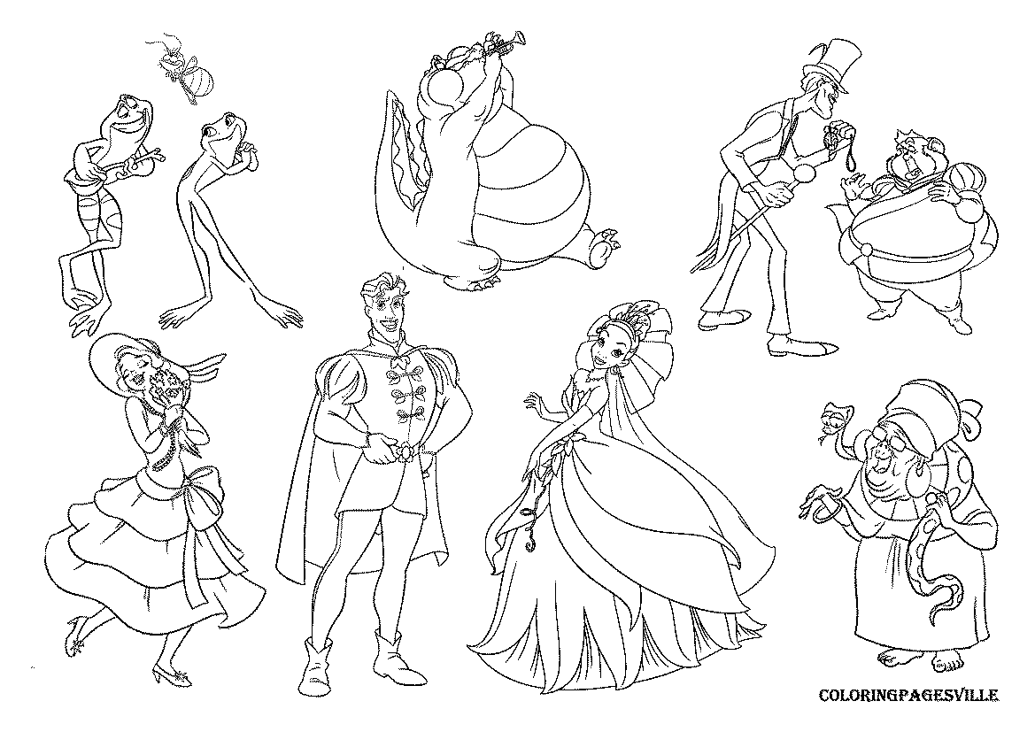 Personagens da Princesa e o Sapo de Princesa e o Sapo