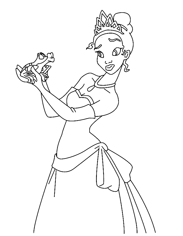 Princess and the Frog Free Coloring Page