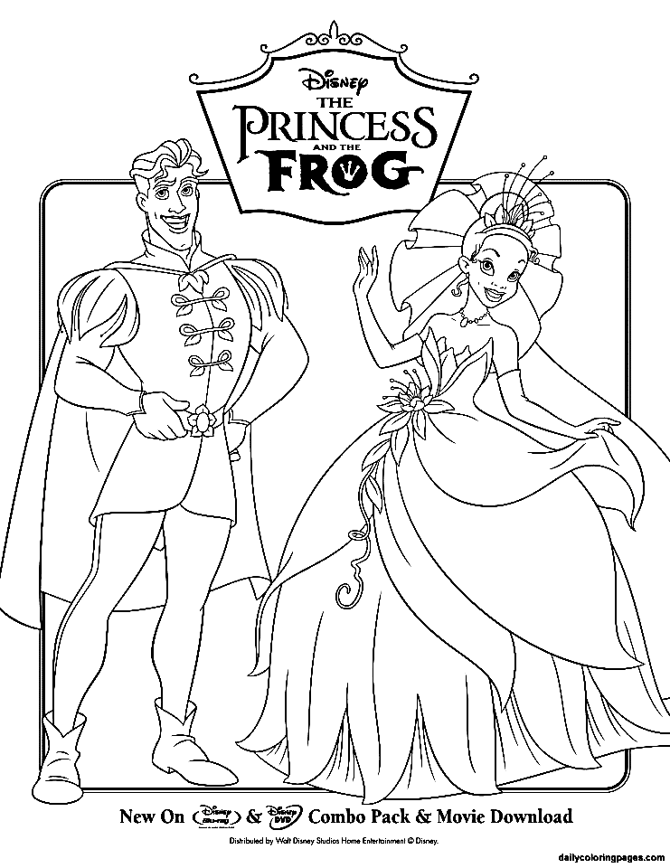 Princess and the Frog Coloring Page