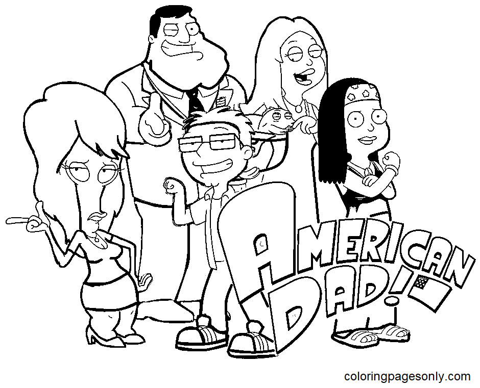 Printable American Dad Free Coloring Pages