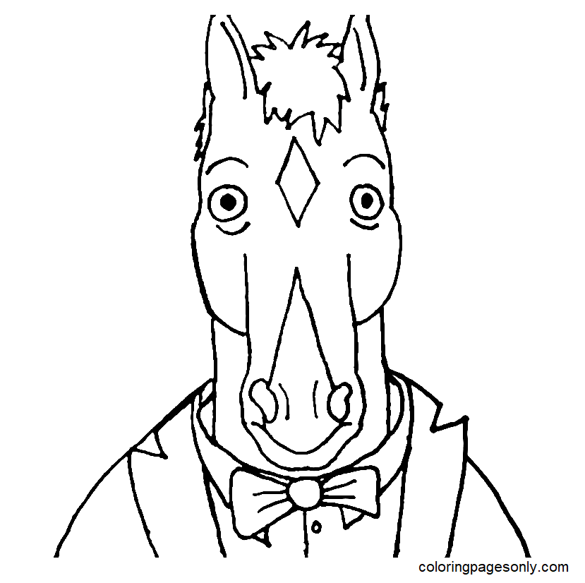 Página para colorear gratis de BoJack Horseman para imprimir