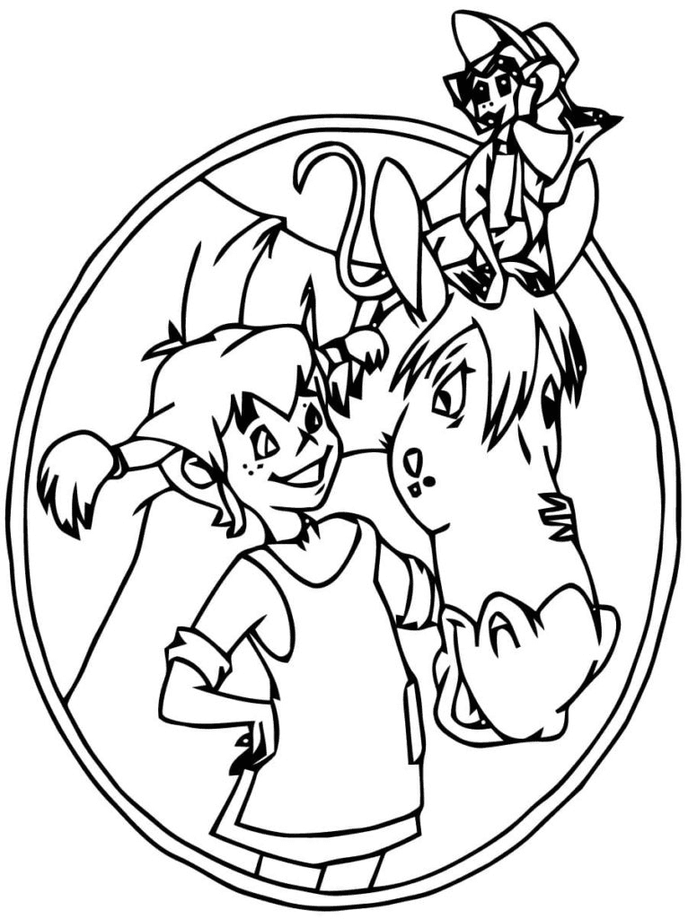 Printable Pippi Longstocking Coloring Page