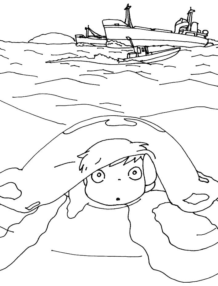 Printable Ponyo Coloring Pages