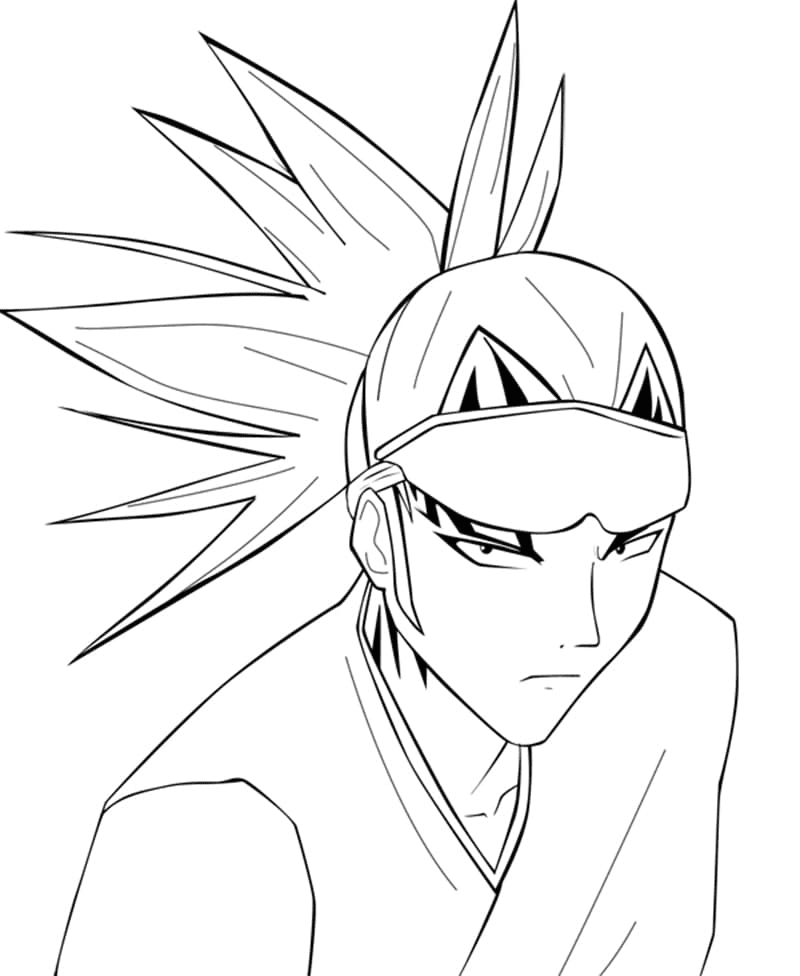 Renji Abarai from Bleach Coloring Page