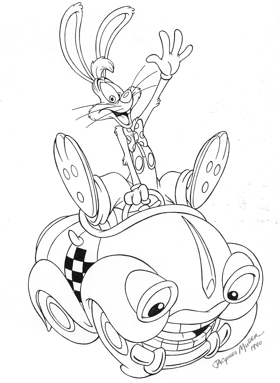 Roger and Benny the Cab Coloring Page