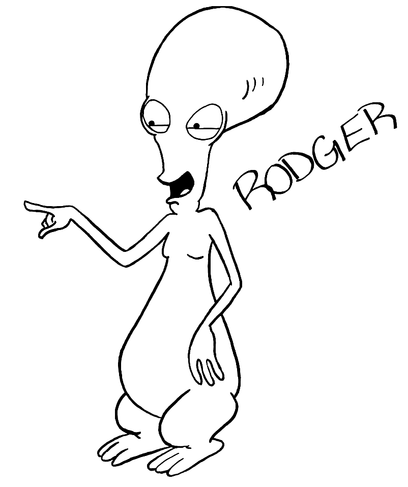 Roger from American Dad Coloring Page