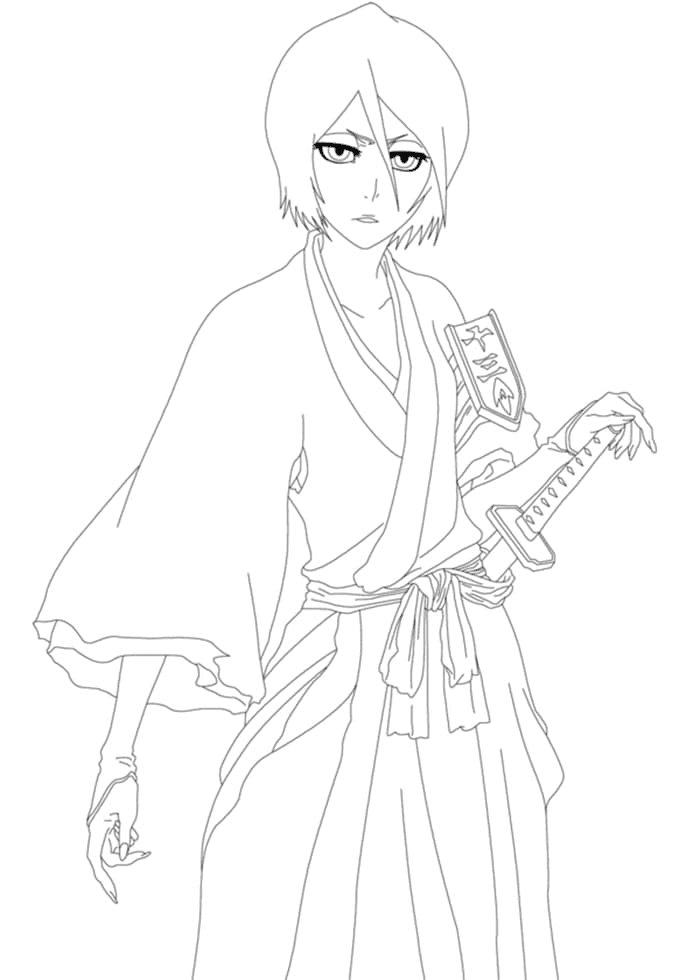 Rukia from Bleach Coloring Page