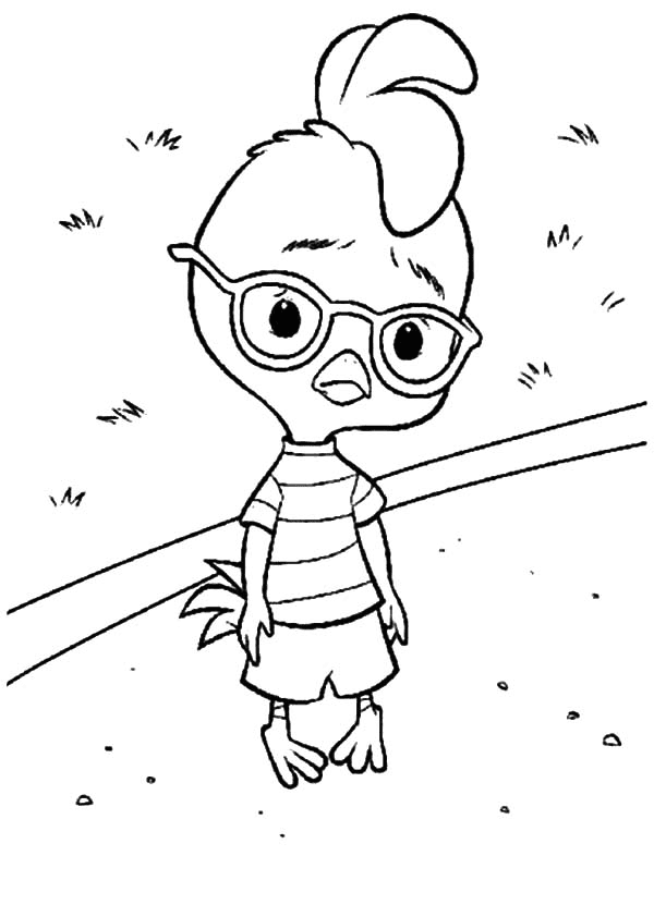 Sad Chicken Little Coloring Page