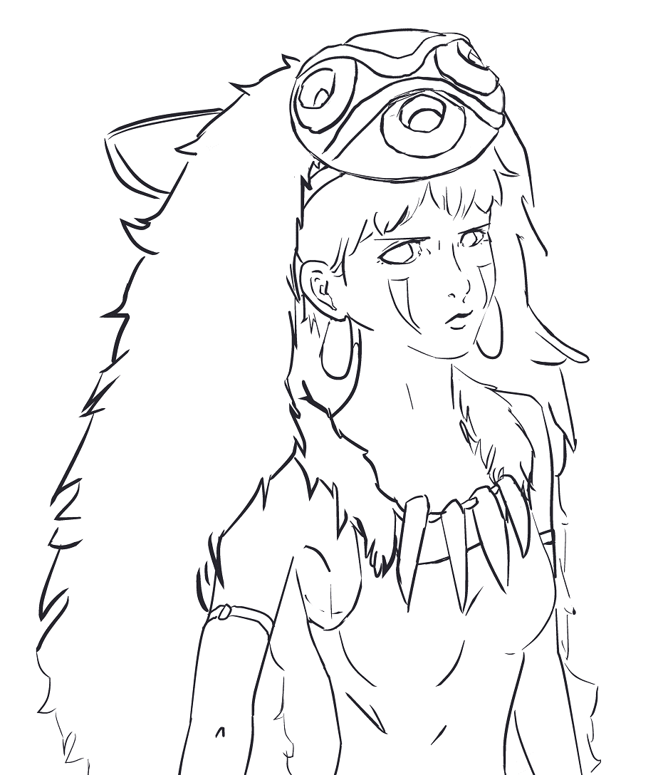 San – Wolf Girl Coloring Page