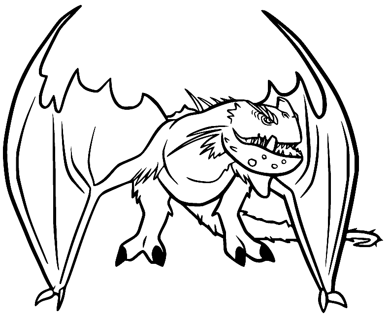 Scary Dragon with Big Wings Coloring Page