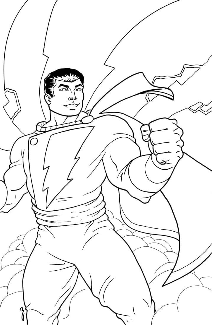 Shazam is Smiling Coloring Page