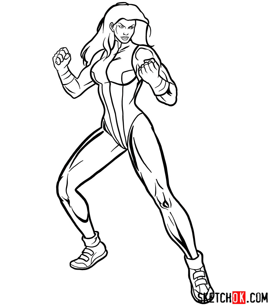 She Hulk From Marvel Coloring Page