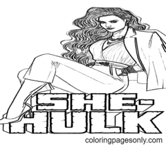 Páginas para Colorir Mulher-Hulk