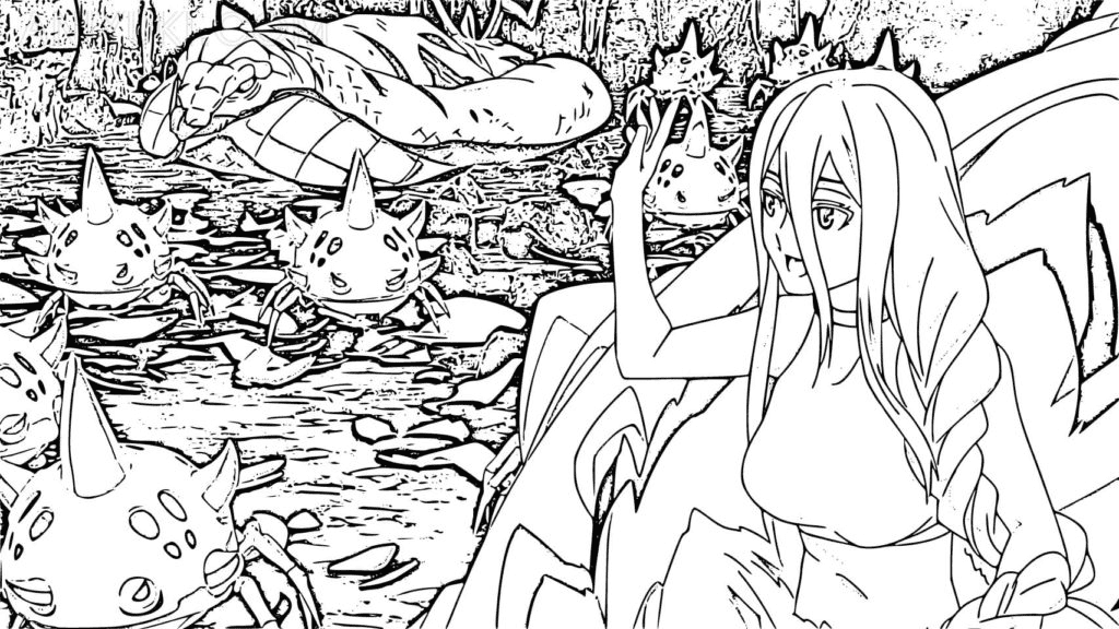 Shiraori and spiders Coloring Pages