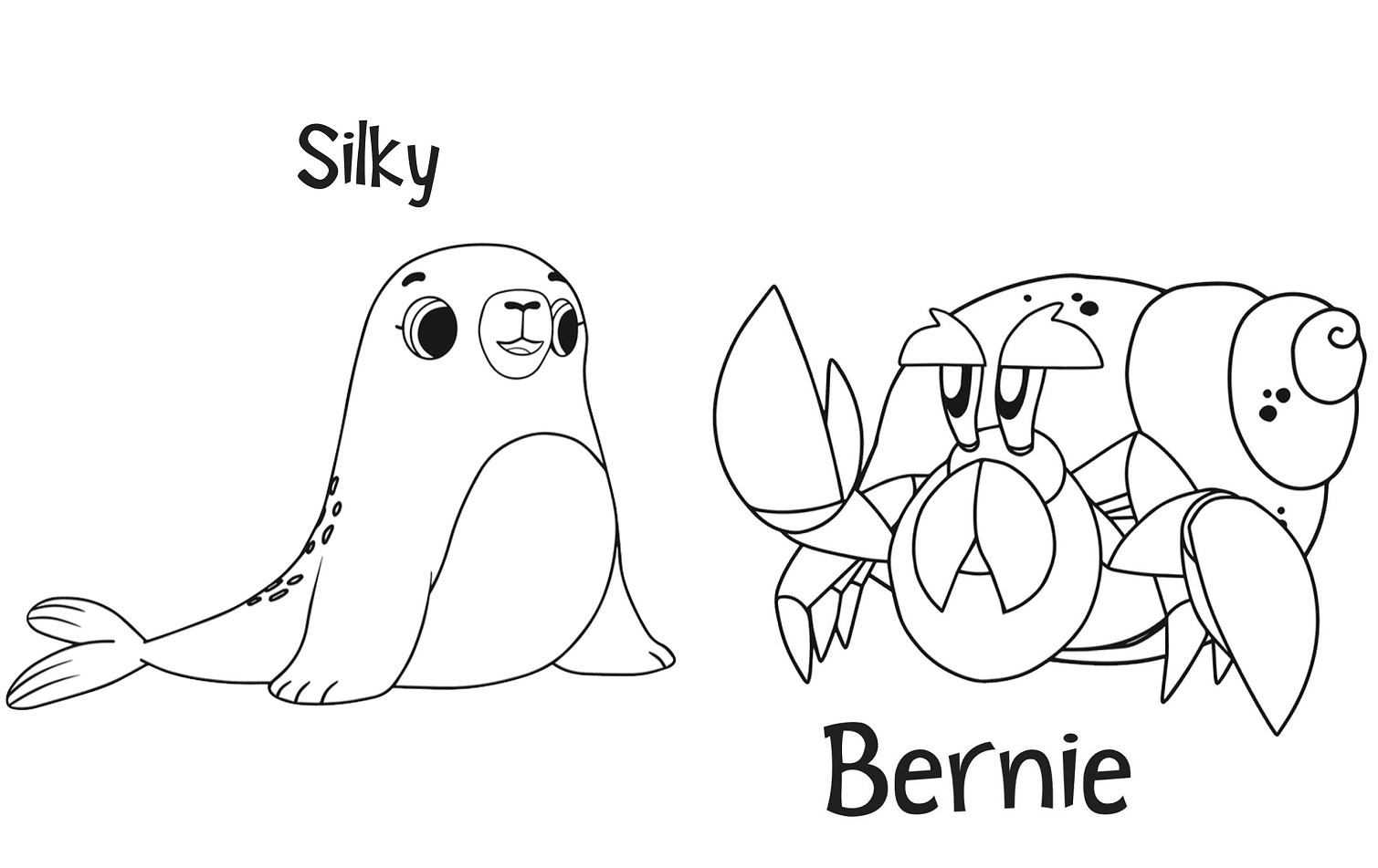 Silky e Bernie de Puffin Rock