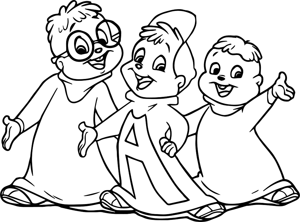 Simon, Alvin, Theodore Coloring Pages