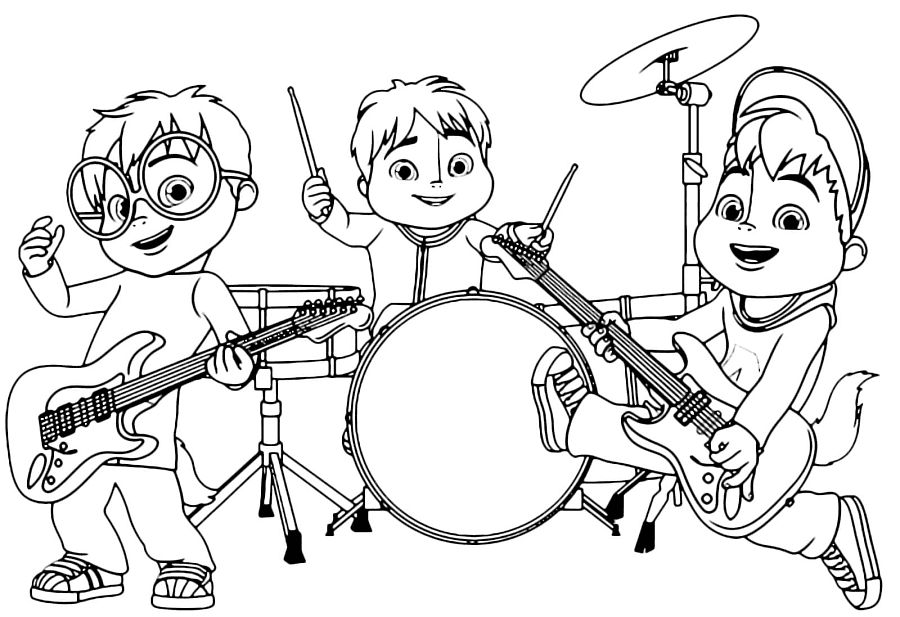 Simon,Theodore, Alvin Coloring Pages