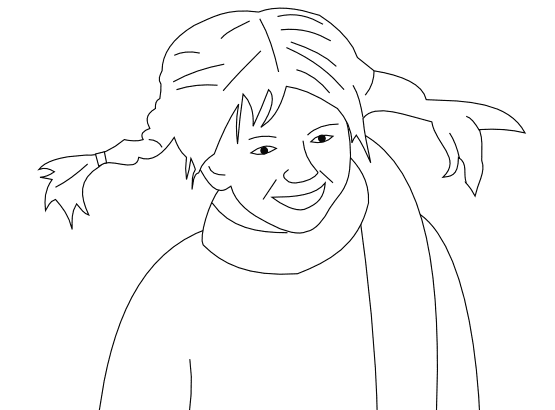Smiling Pippi Coloring Page