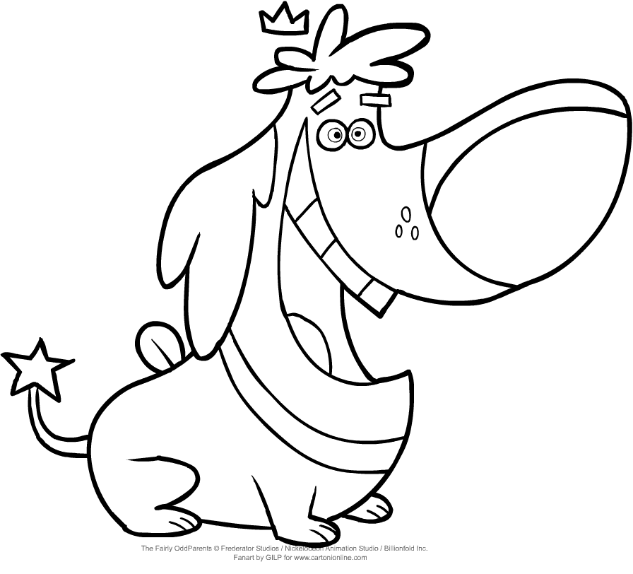 Sparky from The Fairly Oddparents Coloring Page