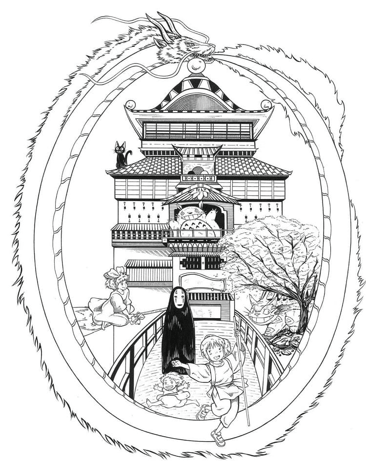 Spirited Away Free Coloring Pages