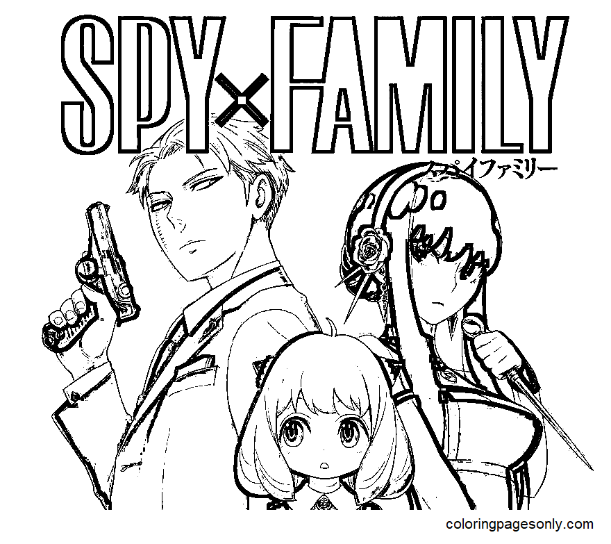 Yor met Anya en Loid - Spy x Family Kleurplaten - Spy x Family