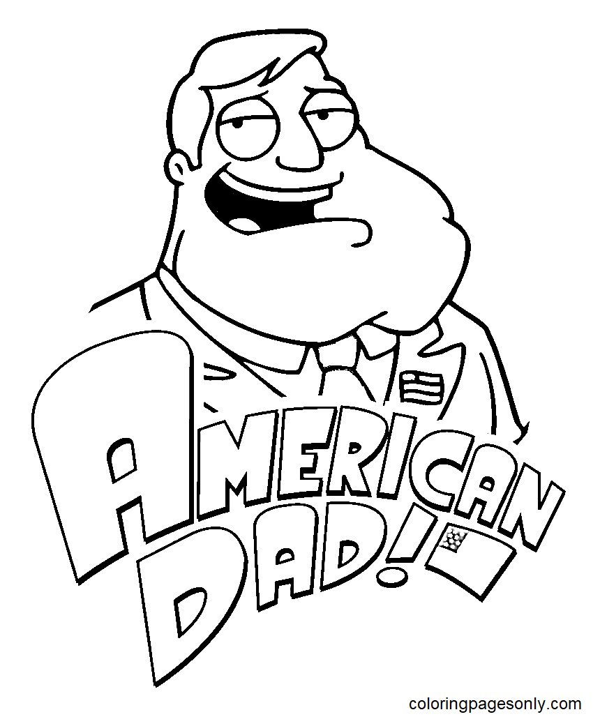 Stan Smith in American Dad Coloring Page