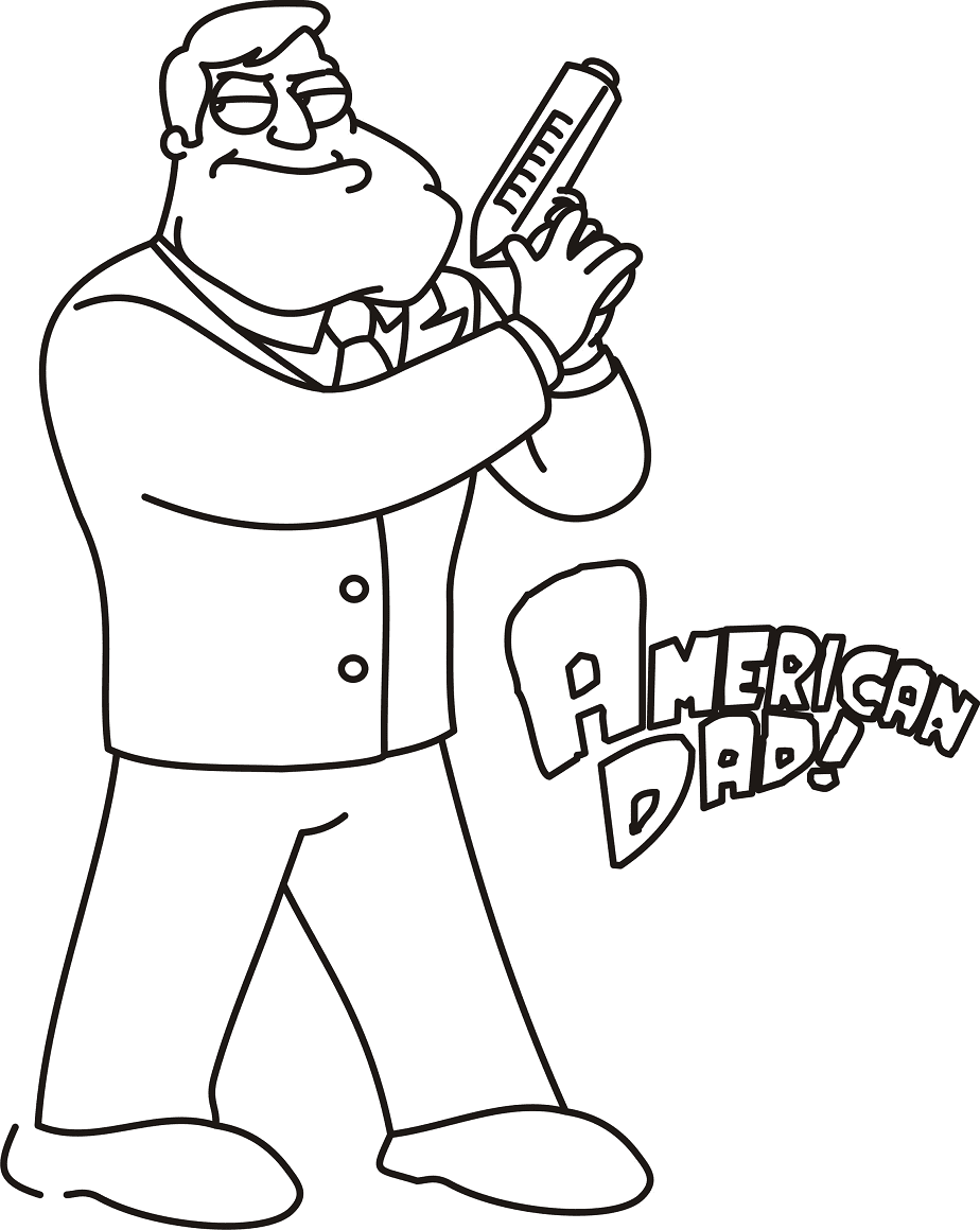 Stan from American Dad Coloring Page