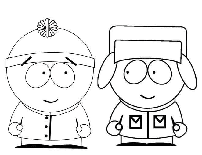 Stanley Randall and Kyle Broflovski Coloring Page